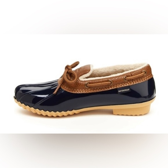 NWT JBU by Jambu Women’s Woodbury Waterproof Duck Shoes Navy/Tan Size 10M - Picture 3 of 16